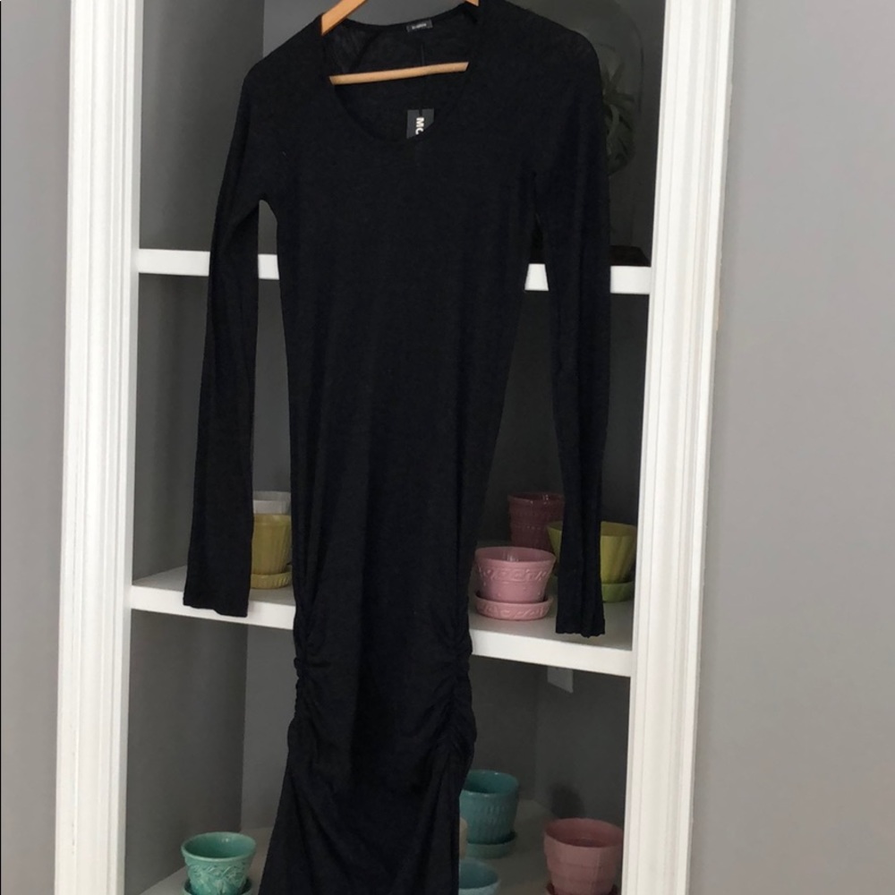 Monrow dark grey long sleeve dress, NWT size S